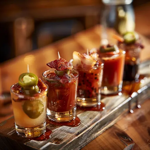 Best Bloody Mary Flight in Wilmington Delaware - Hill Donut Brunch Cocktails