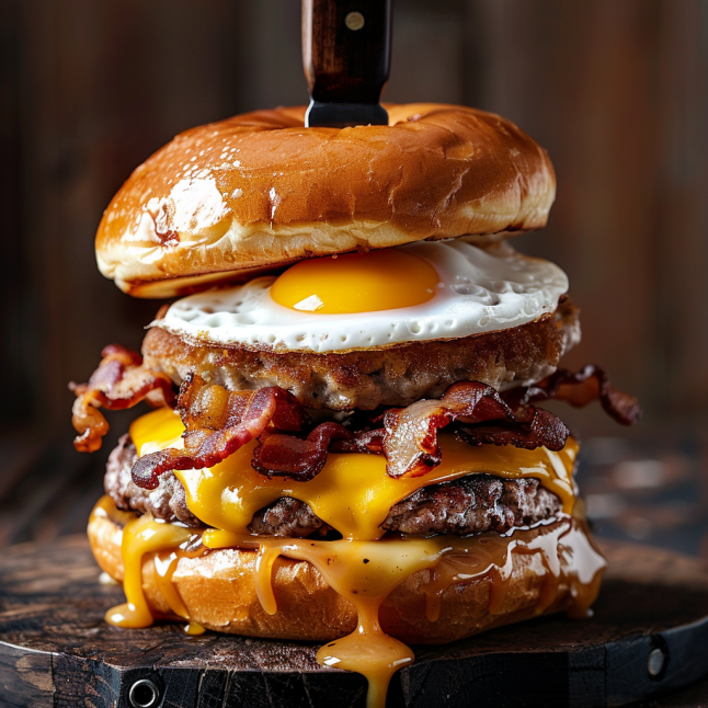 Best Breakfast Burger - Hill Donut Brunch