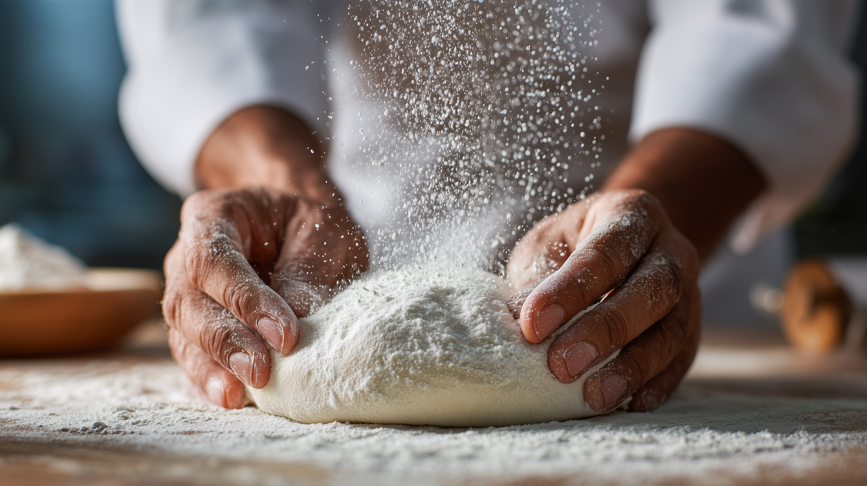 Chef making brioche dough