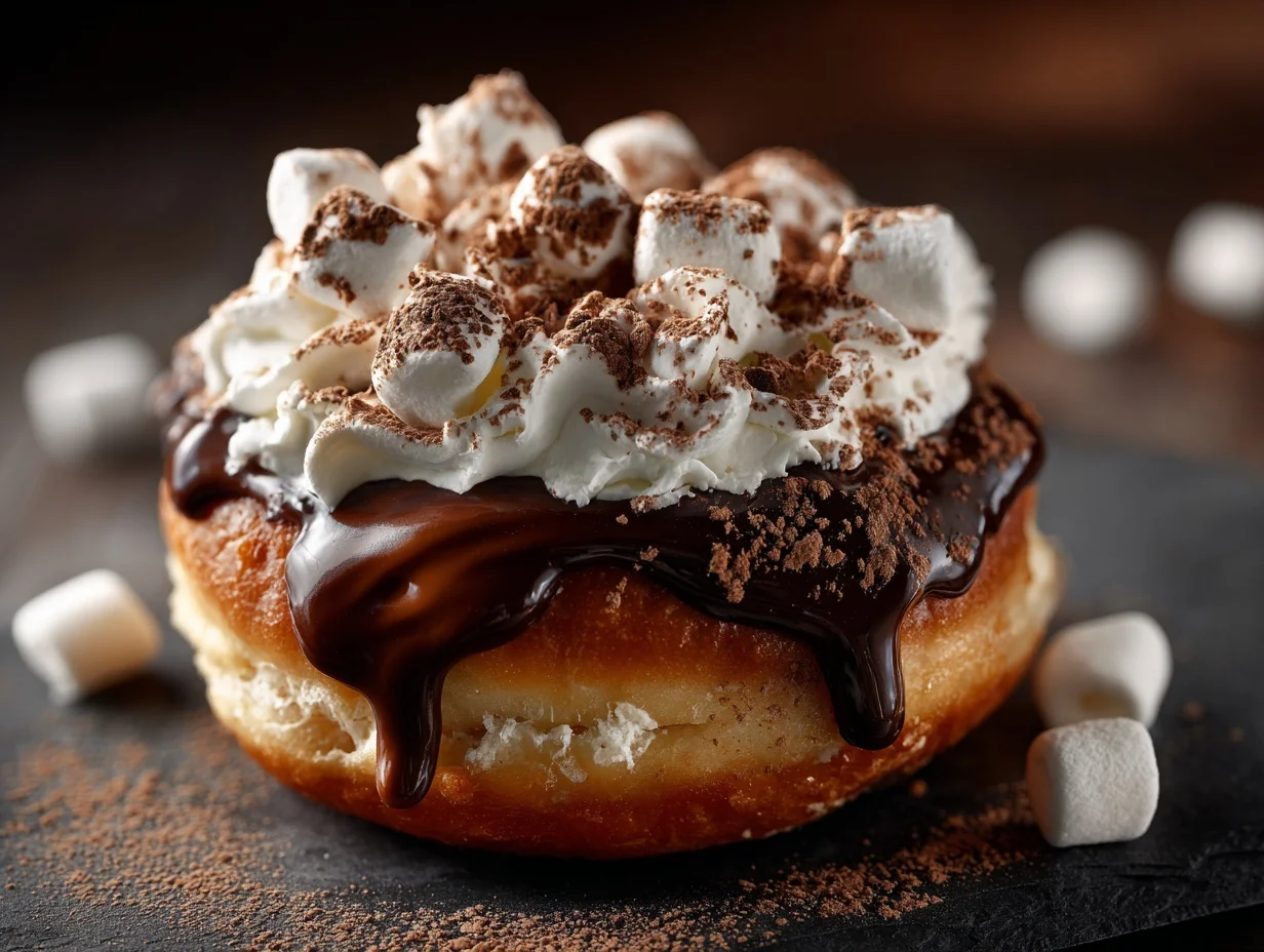 Hot Cocoa and Cream Donut