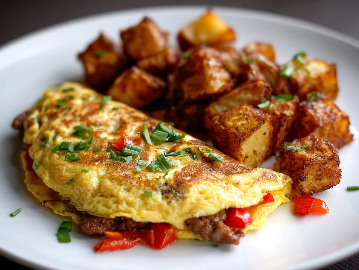 Sausage, Peppers & Onion Omelet