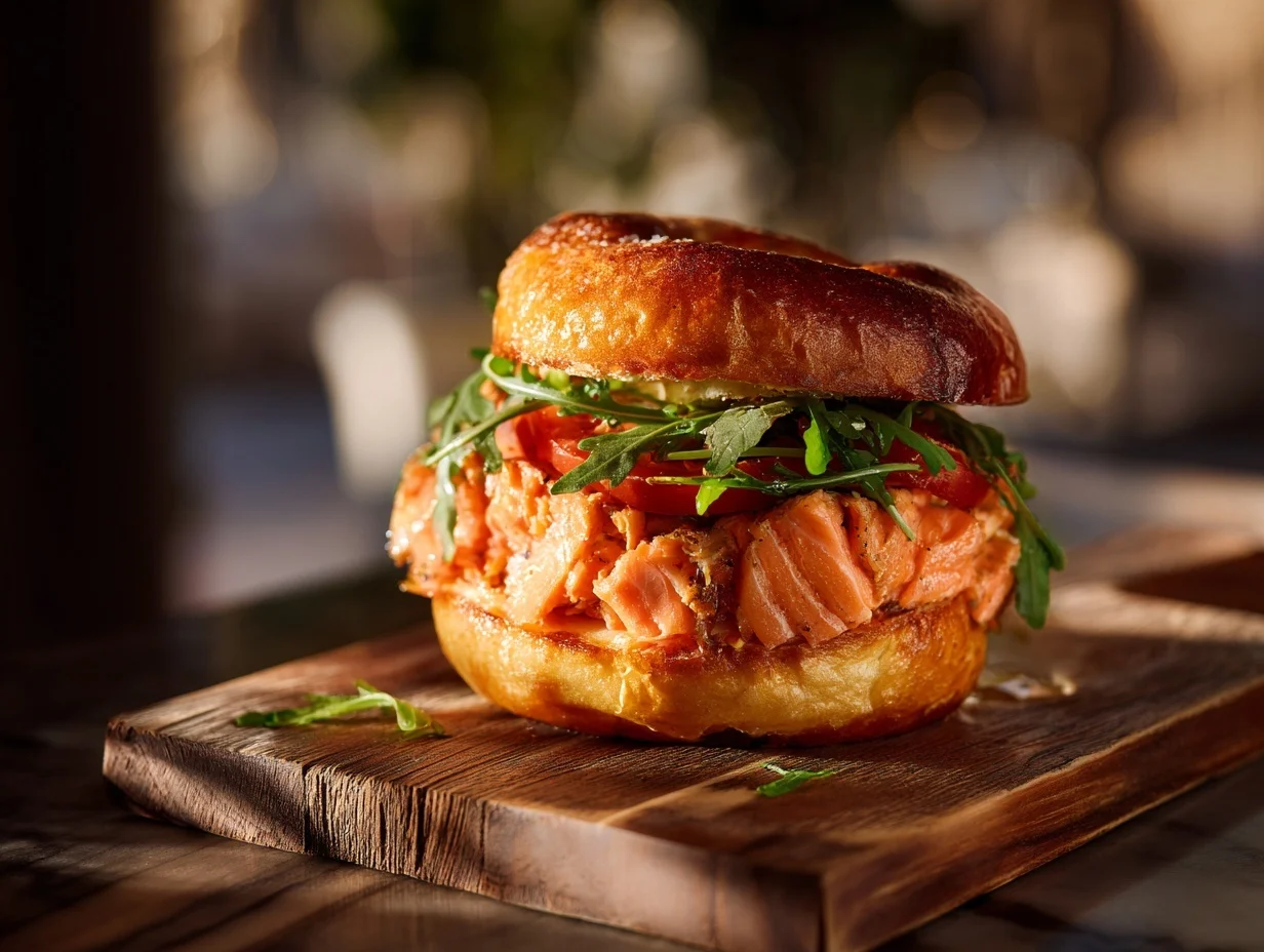 Smoked Salmon Cake Sandwich