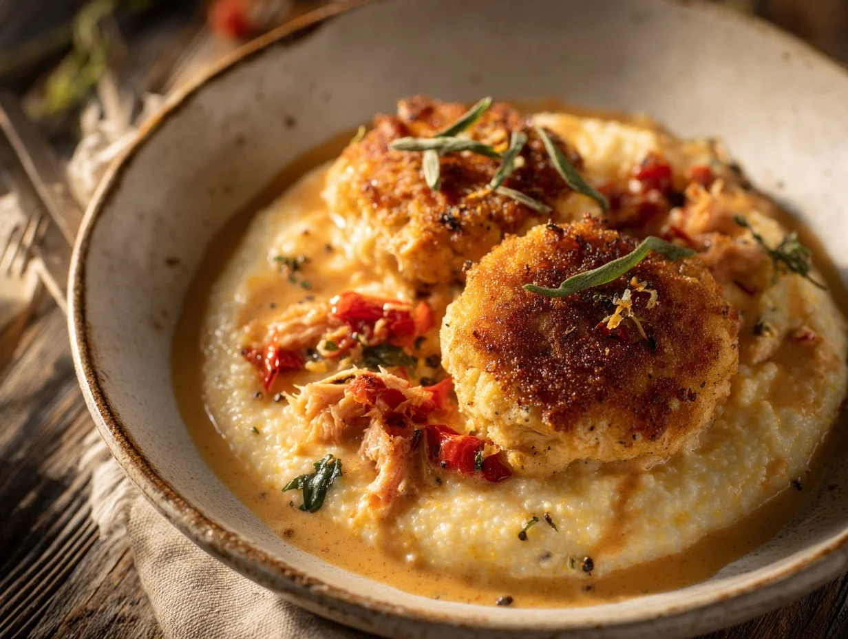 Smoked Salmon Cakes & Grits